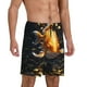 thumbnail image 2 of Balery Golden Koi And Treasure Pantalones cortos de pijama de punto de algodón para hombre con cinturilla y bolsillos-Large, 2 of 6