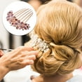thumbnail image 3 of Unique Bargains Women Rhinestone Inlaid Flower Hair Comb Hairpin Hair Accessory Rhinestone Head Pieces Purple, 3 of 7