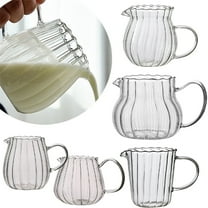 Elegant Glass Creamer Pitcher, Coffee Milk Jug and Serving Dispenser for Kitchen and Dining Use