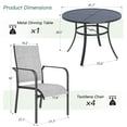 thumbnail image 3 of BUPPLEE 5-Piece Outdoor Dining Set with Textilene Chairs and Round Table with Umbrella Hole for Patio and Backyard, 3 of 9