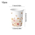 thumbnail image 3 of Fall Wildflower Print Disposable Paper Cups, Harvest Party Drinkware, Multicolor, 10PCS, 3 of 8