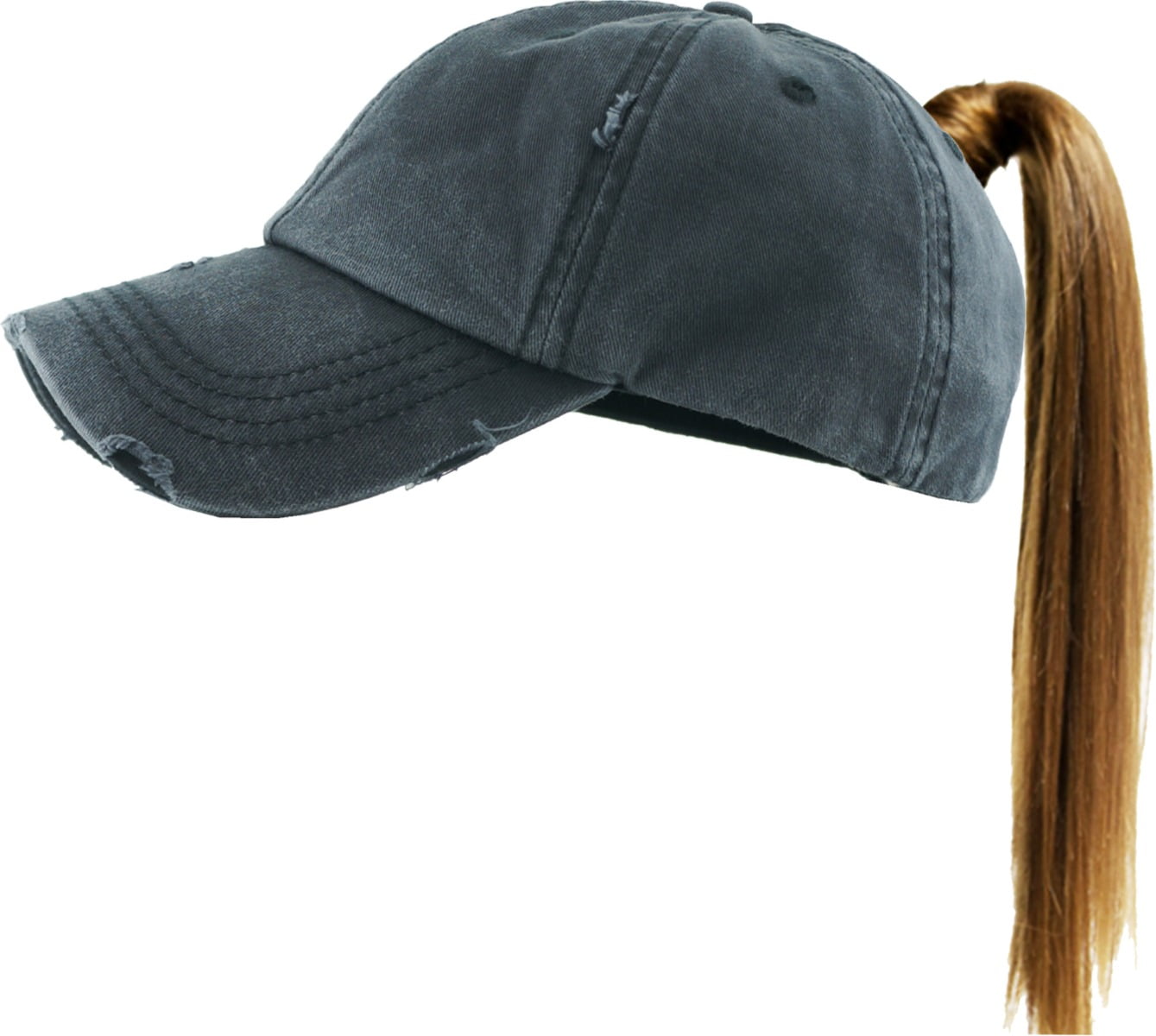 Vintage Messy High Bun Pony Caps Peaked Adjustable Solid Colour Retro Outdoor Sports Hat CheChury Ponytail Baseball Cap