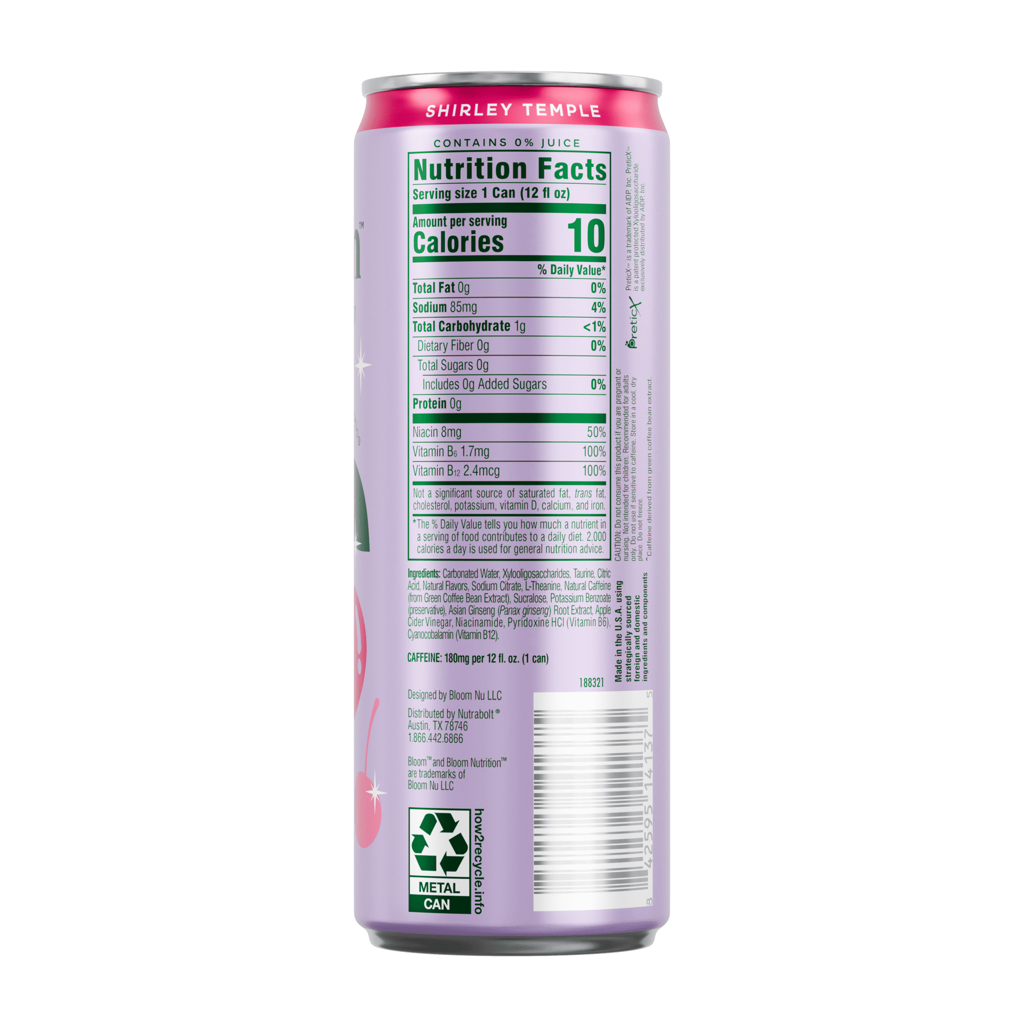 Bloom Sparkling Energy Shirley Temple 12oz