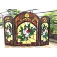 thumbnail image 3 of RADIANCE Goods Tiffany-Glass Floral Design 3pcs Folding Fireplace Screen 42" Wide, 3 of 3