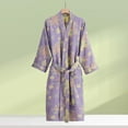 thumbnail image 2 of WRKEKC Bathrobe for Women Double Layer Gauze Spring Summer Lightweight Sleep Robe Couple Homewear for Women Breathable Loungewear, 2 of 3