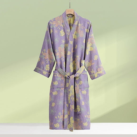 uublik Women Robe for Bathing Nightdress Bathrobe Nightgown Comfortable Pajamas for Women Purple