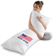 Full Body Pillow For Adults,  Made in USA, Large 20 x 54 Inch Fluffy Long Hypoallergenic Hotel Pillow Insert  - Soft Breathable Filling , Back /Stomach /Side Sleeper Cuddle Pillow