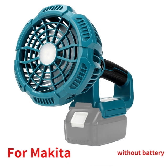 Ventilador Multifunción con Luz LED, Ventilador Inalámbrico de Mano para Lugar de Trabajo, Makita Bosch DeWalt Milwaukee, Batería de Litio de 14,4-18v, Ventilador de Escritorio USB Recargable para Exteriores, Ventilador para Acampar