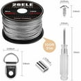 thumbnail image 2 of Picture Hanging Kit: 100ft Hanging Wire (Supports Up to 50lbs), 20Pcs D Ring Hangers & 20Pcs Screws, 20Pcs Aluminum Crimping Sleeves, 1 Screwdriver - Tools & Hardware Other, 2 of 6