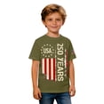 thumbnail image 5 of Curuila Kids 250 Anniversary Usa Shirt For Girls Boys Crew Neck Short Sleeve With Independence Day Prints Breathable Tee Army Green Size 2-3 Years, 5 of 5