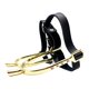 thumbnail image 3 of 2 pares de botas de entrenamiento para montar a caballo con pedrería decorativa y correas de piel sintética. Oro, 3 of 9