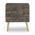 thumbnail image 3 of Quinn 3-Drawer Cabinet, Mocha Brown and Brushed Gold, 3 of 6