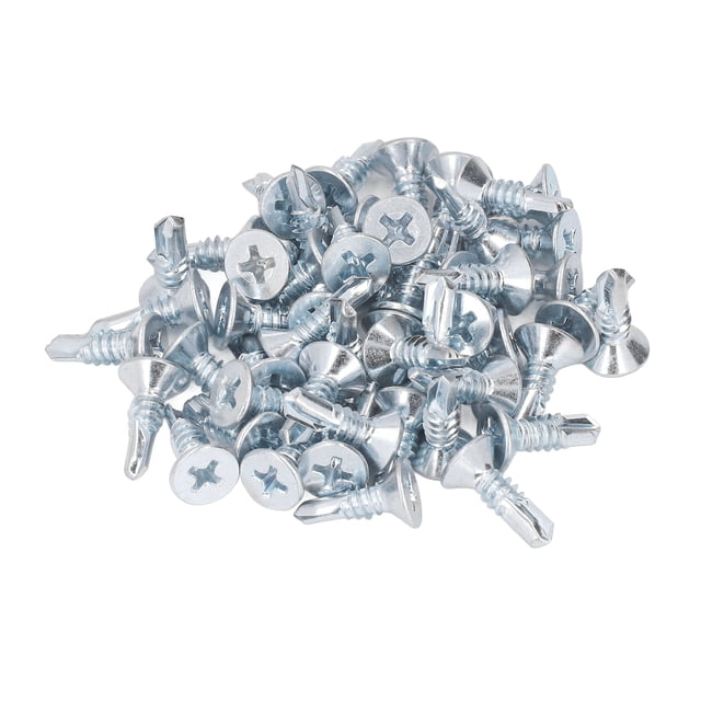 Vis de Forage, Vis Auto-Perçage Antirouille 50pcs Uniforme de Serrage Facile Forcé pour le Bureau Plat, Rond