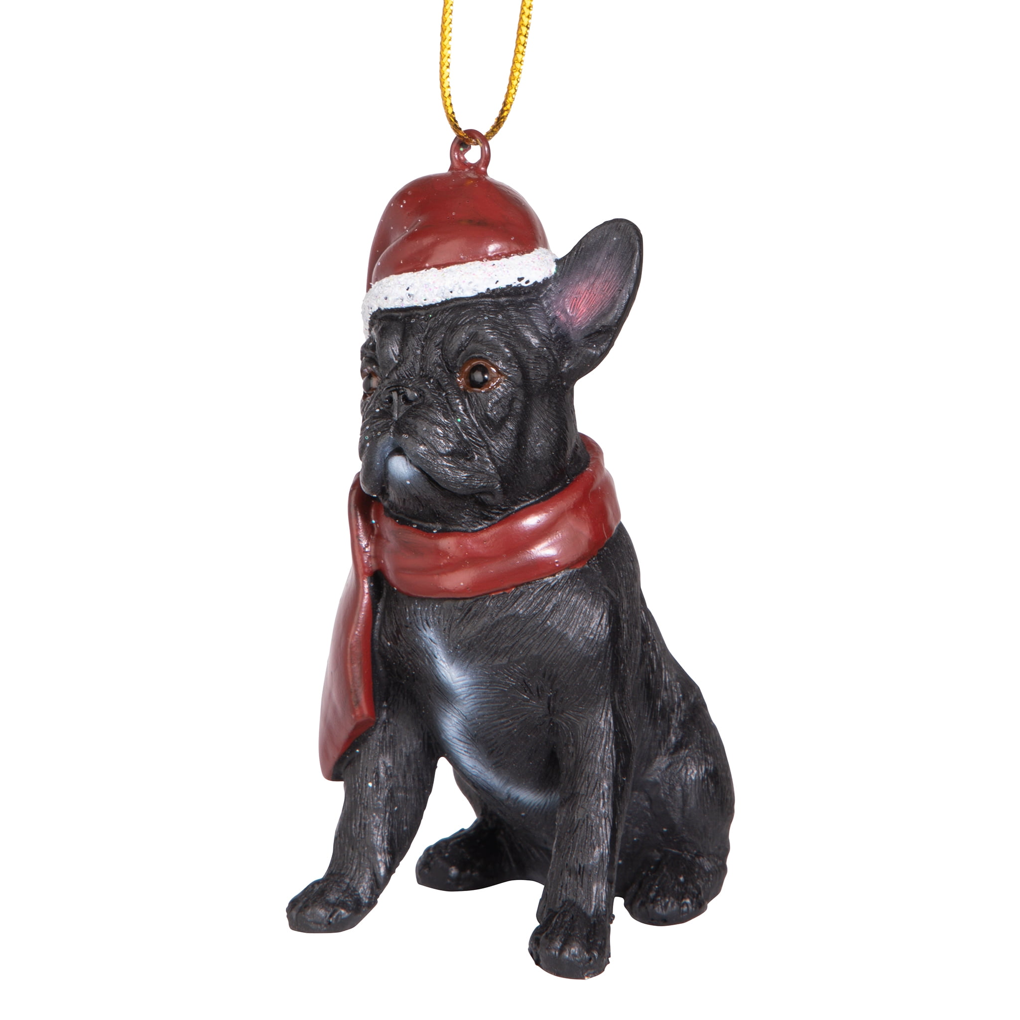 I Can Explain! French Bulldog Black Dog Porcelain Ornament Pet Gift 'Santa 