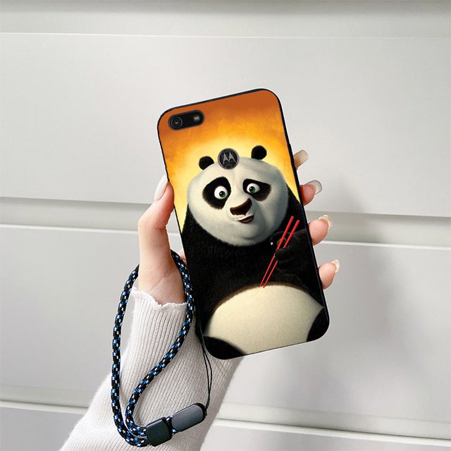 Funda impresa con correa para motorola Moto E6 E6 Play Plus E6S 2020 E6i 2021 E6Play Panda Minions Doraemon