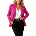 thumbnail image 7 of vdgthytj Blazer for Women Long Sleeve Lapel Collar Open Front Button Business Casual Formal Work Jackets(3X-Large,Hot Pink), 7 of 7