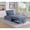 Blue+Grey, variant on 44" Sherpa Upholstered Deep Seat Sofa Bed, Compressed Pull-Out Sofa Bed with Contemporary Style, Luxury Pull-Out Sofa Bed with Plush Cushion for Living Spaces, Blue+Grey