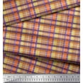 thumbnail image 3 of Soimoi Purple Heavy Canvas Fabric Gingham Check Decor Fabric Printed Yard 58 Inch Wide, 3 of 3
