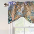 thumbnail image 5 of Summer Ocean Octopus Tie Up Valances Curtain, Adjustable Kitchen Nautical Colorful Sea Fish Coral Starfish Compass Valances for Windows Decor, Rod Pocket Short Curtains for Bedroom/Bathroom 42"x12", 5 of 9