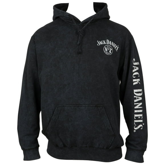 Jack Daniel's No. 7 Mineral Wash Front and Back Print Pull-Over Hoodie-2XLarge