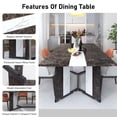 thumbnail image 3 of 71" Luxurious Marble Dining Table for 6-10 People, Modern 6ft Large Gaming Computer Desk Family Rectangular Dinner Table with Adjustable Leg(Marble Brown), 3 of 9