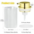 thumbnail image 7 of NiHome 14oz Multifunctional Glass Foaming Hand Soap Dispenser with Elegant Stripe Pattern, High-Capacity Easy to Refill for Home & Commercial Use, Advanced Foam Pump & Non-Slip Base (Gold), 7 of 7