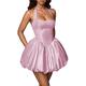 thumbnail image 3 of Vestido Halter Sin Mangas para Mujer, Informal, con Lazo, Espalda Descubierta, Corsé, Vestido de Fiesta con . Rosa S, 3 of 6