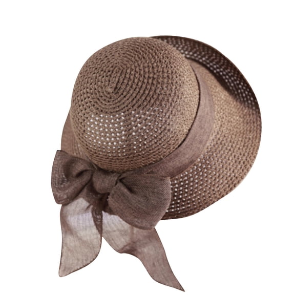Voska Women Floppy Sun Hats Fashionable Summer Wide Brim Cap BeachStraw Hat UV UPF50 Travel Packable Cotton Coffee