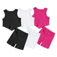 thumbnail image 4 of SUXIAN Toddlers Girls Summer Fashion Casual Clothes Skirts Solid Color Strip Vest Top Outfits Set Comfortable Clothing Set Black 5Y, 4 of 4