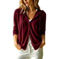 thumbnail image 4 of Lixiuxyad ‌Women's Hooded Cardigan Oversized Long Sleeve Button-Front Knit Cardigan,Red, 4 of 6