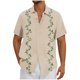 thumbnail image 2 of Blusa y camisa de manga corta con cuello vuelto Camisa casual para hombre Camisa de bolos vintage de manga corta Camisas de verano de playa cubana Camisa con botones Blusa para hombre Poliéster, 2 of 5