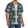 thumbnail image 2 of Pofeuu Miniature Ship In Bottle Print Mens Casual Short Sleeve Shirts Beach Summer Spread Collar Pocket Tops Men's Casual Short-sleeved Shirt-Medium, 2 of 5