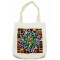 thumbnail image 1 of Geometric Tote Bag, Colorful Squares Framework Abstract Style Modern Graphic Design Artwork Print, Cloth Linen Reusable Bag for Shopping Books Beach and More, 16.5" X 14", Cream, by Ambesonne, 1 of 2