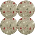 thumbnail image 2 of GZHJMY Christmas Tree Round Placemats Set of 4, Non-Slip PVC Table Mats Washable Heat Resistant Place Mats for Kitchen Dining Table Christmas Home Decor, 15.4 Inch Table Mat, 2 of 7