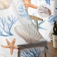 thumbnail image 5 of Blue Coastal Coral Semi Sheer Curtains 96 Inch Length 2 Panels Set, Ocean Starfish Shell Marine Life Sheer Kitchen Curtain Privacy Voile Window Curtain for Living Room Bedroom Rod Pocket Drapes, 5 of 7