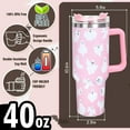 thumbnail image 2 of 40oz Halloween Tumbler with Handle Straw and Lid Ghost Travel Tumbler Coffee Cup for Holiday Birthday Party Favors, 2 of 6