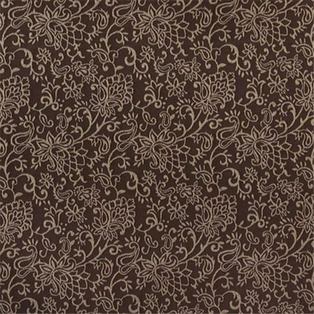 Contemporary Floral Fabric - Designer Fabrics B603 54 in. Wide Brown, Contemporary Floral Jacquard Woven Upholstery Fabric