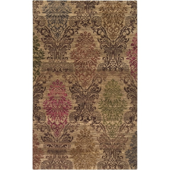 BoutiqueRugs Onaka Farmhouse Area Rug - Dark Red, Dark Brown, Olive - 2' x 3'