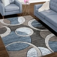 thumbnail image 4 of MDA Rug Imports Orelsi Collection Abstract Geometric Circles Area Rug Beige/Red 8'1" Round 8' Round Indoor,Accent Red Round, 4 of 5