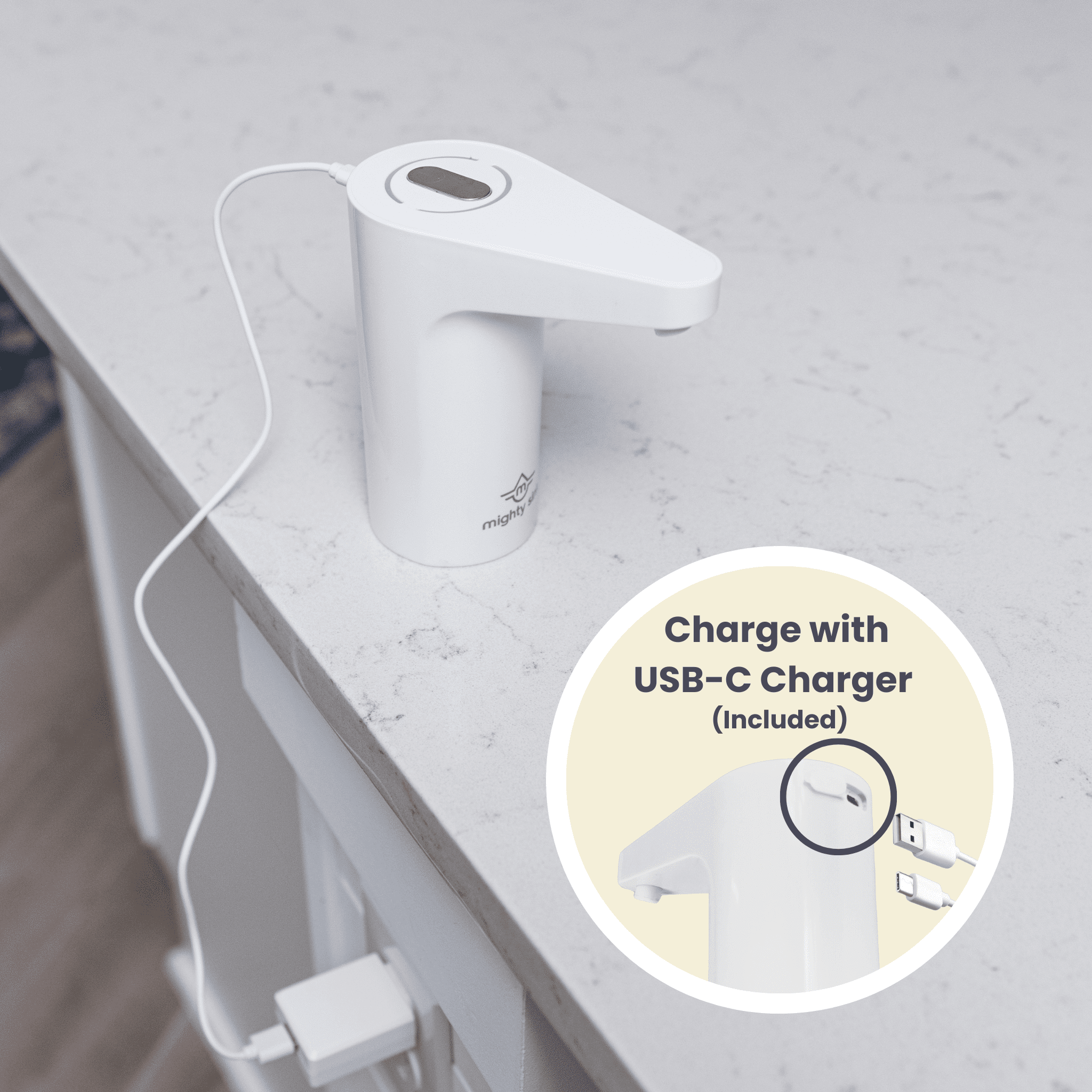 Mighty Sink Electronic Faucet: USB-Rechargeable Water Dispenser | Converts 2–5 Gallon Jugs into a Portable Wash Station | Waterproof | Ideal for Camping & Outdoors
