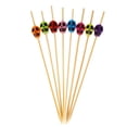 thumbnail image 1 of FELTECHELECTR 100 palillos desechables hechos a mano para cócteles, palillos creativos de bambú para aperitivos, palillos de madera para frutas, decoración de fiestas, palillos., 1 of 6