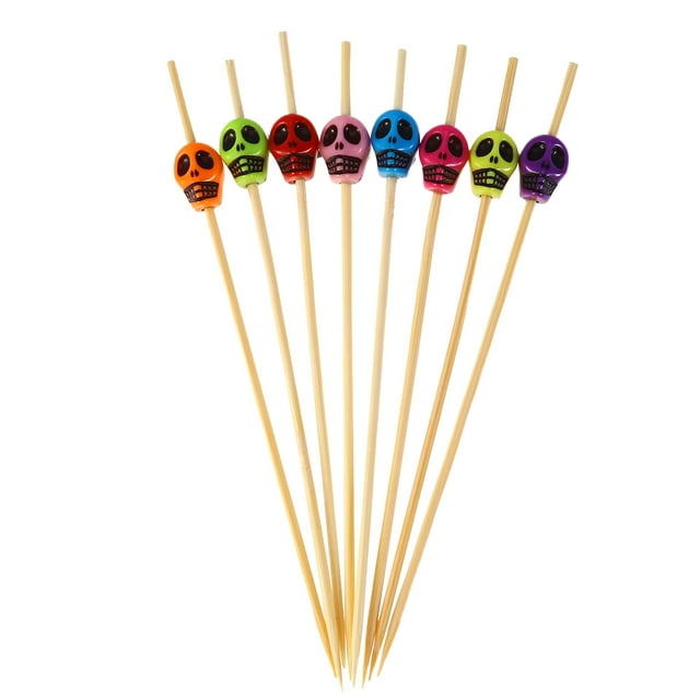 FELTECHELECTR 100 palillos desechables hechos a mano para cócteles, palillos creativos de bambú para aperitivos, palillos de madera para frutas, decoración de fiestas, palillos.