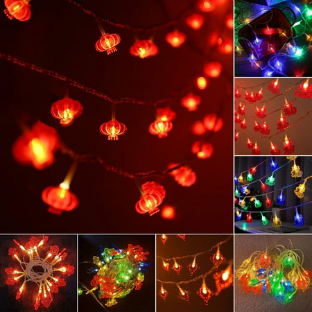 

AYYUFE LED String Lamp Chinese Style Multiple Lighting Modes Waterproof Creative Shape Wide Application Decorative Plastic Battery-Powered Chinese New Year LED Curtain Light for Home