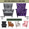 thumbnail image 6 of COEQINE Wingback Chair Cover Purple Leopard Print Wing Backed Chair Slipcover, Separate Cushion Cover, Stretch Furniture Protector, Machine Washable, Non-Slip, 6 of 7