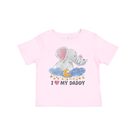 Inktastic I Love My Daddy Cute Elephants with Moon and Stars Boys or Girls Baby T-Shirt