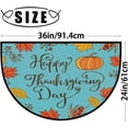 thumbnail image 3 of Thanksgiving Day Half Round Door Mat, Turkey Non-Slip Half Circle Rug Doormats Absorbent Washable for Indoor Outdoor Kitchen Bedroom Home Decor 24"x36", 3 of 7