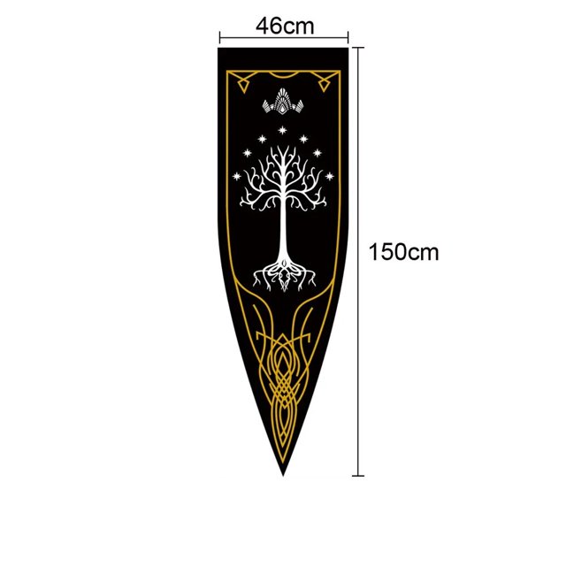 Banderín del reino Medieval para decoración del hogar, banderín de 46x150cm con diseño de árbol, caballo, casa, dormitorio, sala de estar