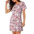 thumbnail image 2 of Sikiie Kawaii Pig Print Women's Short-sleeved Nightdress, Round Neck Pullover Nightdress Pajamas Summer Home Wear, 2 of 6