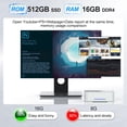 thumbnail image 2 of KAMRUI GK3 Plus Mini PC 16GB RAM 512GB M.2 SSD, Intel 12th Alder Lake N95 (up to 3.4GHz) Mini PC Windows 11 Pro, 2.5''SSD, Gigabit Ethernet, 4K UHD, WiFi, BT, VESA/Home/Business Mini Desktop Computer, 2 of 5