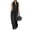 Z28Black, variant on Womens Sleeveless Jumpsuit Contrast Stitching Zip Stand Collared Cotton Linen Overalls Loose Wide Leg Jumpsuits Black XL